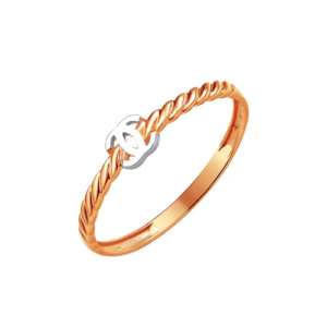 Золотое кольцо плетеное веревка косичка EFREMOV К13017064