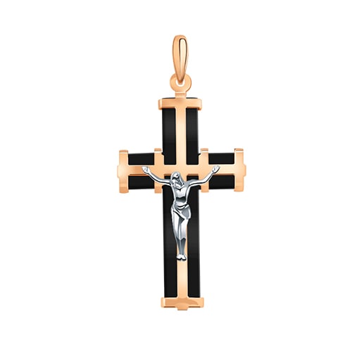 Золотой крест с каучуком АТОЛЛ 3154К