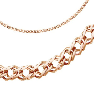 Золотой браслет плетение двойной ромб полновесный 19 см Бронницкий Ювелир 11070051019