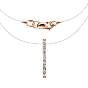 Золотое колье на леске подвеска с фианитами Дорожка ГОЛДЕН ГЛОБ ПдДорожкаЛ