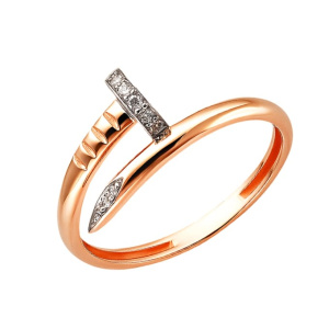 Золотое кольцо с фианитами Гвоздь SOUL 1152203