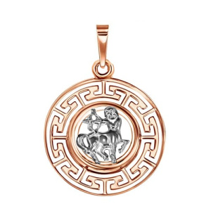 Золотая подвеска медальон знак зодиака Стрелец ГОЛДЕН ГЛОБ КрСВПстр