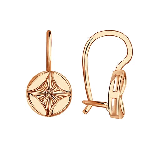 Золотые серьги круг широкие объемные 3D Красносельский Ювелир Сд3899