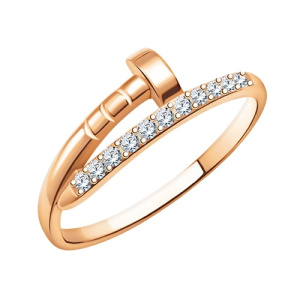Золотое кольцо с фианитами Гвоздь АТОЛЛ 10755