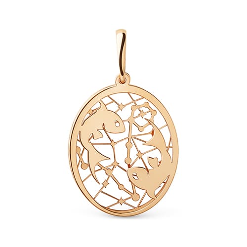 Золотая подвеска знак зодиака Рыбы DINASTIA 501628-1000