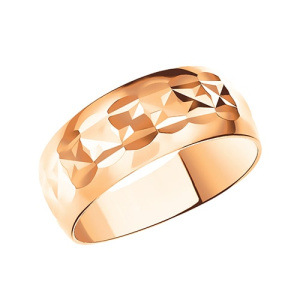Золотое кольцо широкое с алмазной гранью АТОЛЛ 10355А-5