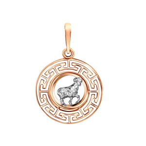 Золотая подвеска медальон знак зодиака Овен ГОЛДЕН ГЛОБ КрСВПовн
