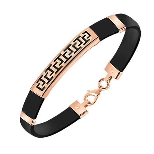 Золотой браслет с каучуком вставки АТОЛЛ 7115к