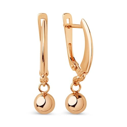 Золотые серьги подвески Шары DINASTIA 027992-1000