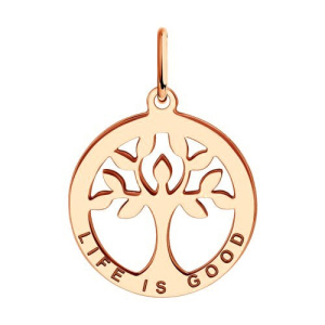Золотая подвеска круг Дерево жизни Diamant 51-130-02004-1