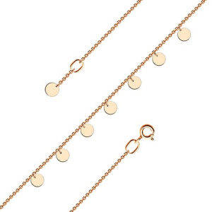 Золотой браслет анклет на ногу подвески Круг Красносельский Ювелир П2376