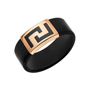 Золотое кольцо с каучуком АТОЛЛ 10264К