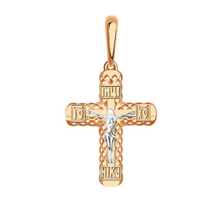 Золотой крест классический объемный 3D Красносельский ювелир Пд2400 