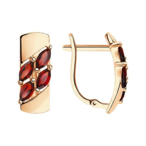 Золотые серьги с гранатами Diamant 51-320-00340-1