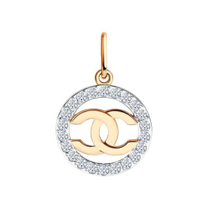 Золотая подвеска с фианитами Diamant 51-130-02979-1