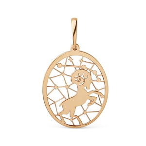 Золотая подвеска знак зодиака Овен DINASTIA 501518-1000