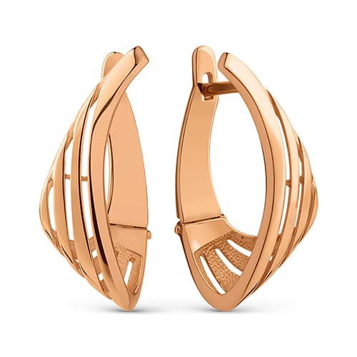 Золотые серьги широкие Геометрия DINASTIA 031752-1000