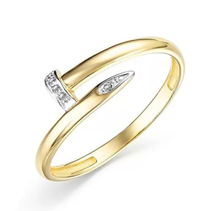 Кольцо лимонное золото с фианитами Гвоздь SOUL л1130703