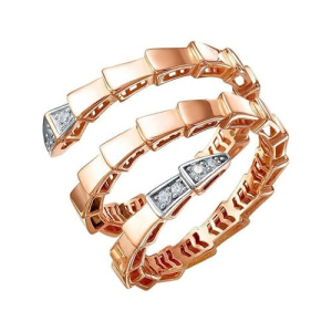 Золотое кольцо с фианитами Змея SOUL 1168203