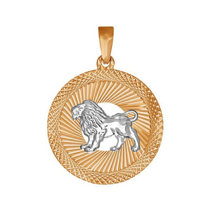 Золотая подвеска с алмазной гранью знак зодиака Лев SOKOLOV 032329