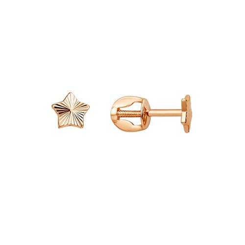 Золотые серьги гвоздики пусеты Звезды DINASTIA 015142-1010
