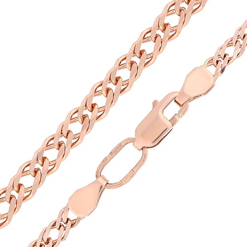 Золотая цепь двойной ромб полновесная 55 см Бронницкий Ювелир11050051055