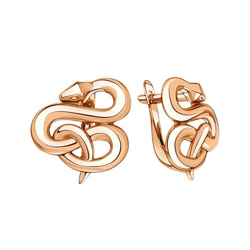 Золотые серьги Змеи SANIS 01-208038