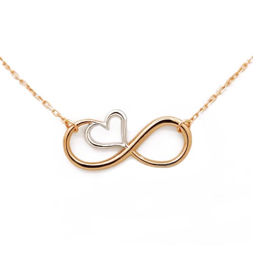 Золотой браслет подвеска Бесконечность сердце РАДУГА 1327-414732-2