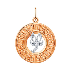 Золотая подвеска медальон знак зодиака Рак АТОЛЛ 5564/рак