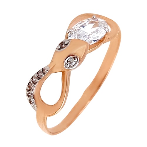 Золотое кольцо с фианитами Змея Efremov К13211880
