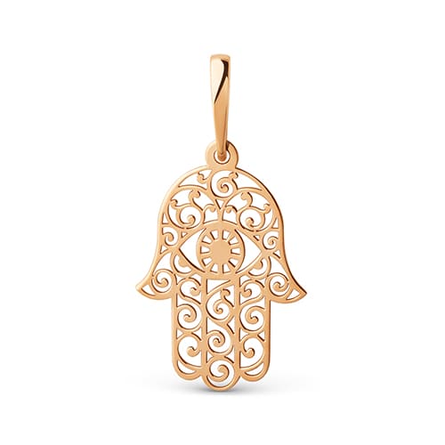 Золотая подвеска хамса ладонь рука Фатимы DINASTIA 501997-1000