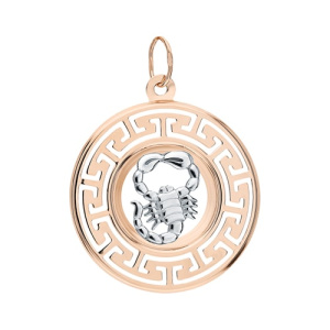 Золотая подвеска знак зодиака Скорпион АТОЛЛ 5750/скорпион