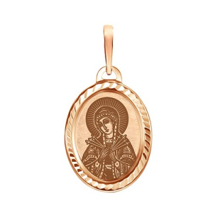 Золотая подвеска икона Божией Матери Семистрельная ГОЛДЕН ГЛОБ ОВ-010/С