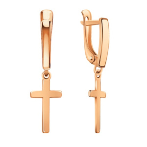 Золотые серьги с подвесками Кресты АТОЛЛ 20621