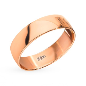 Золотое обручальное кольцо гладкое классическое 6 мм
