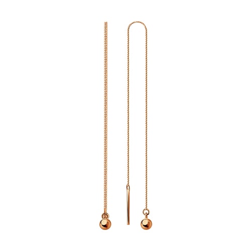 Золотые серьги цепочки продевки длинные Diamant 51-123-00661-1
