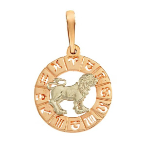 Золотая подвеска знак зодиака Лев АВРОРА 74095