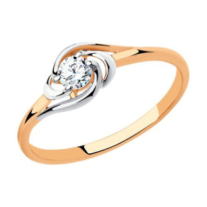 Золотое кольцо с фианитом Diamant 51-110-00815-1