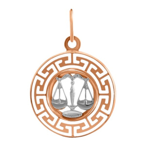 Золотая подвеска медальон знак зодиака Весы Голден Глоб КрСВПвес