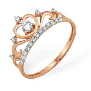 Золотое кольцо с фианитами Корона EFREMOV К1328898