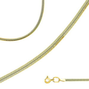 Цепь лимонное золото колье плоский снейк МЦЗ 8035052L-55