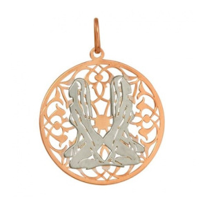 Золотая подвеска знак зодиака Близнецы Красносельский Ювелирпром 1406236142