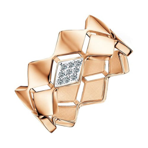 Золотое кольцо с фианитами Геометрия ромбы Иллада 812806р