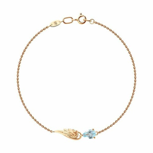 Золотой браслет с топазом sky Крыло SOKOLOV 750486
