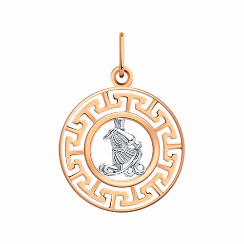 Золотая подвеска медальон знак зодиака Водолей АТОЛЛ 5765/водолей