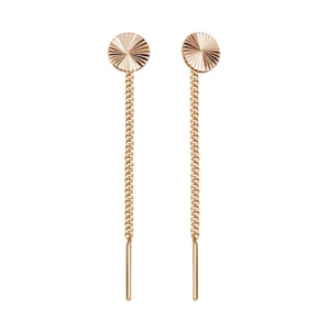 Золотые серьги цепочки продевки Круги Красносельский Ювелир АС309-1099