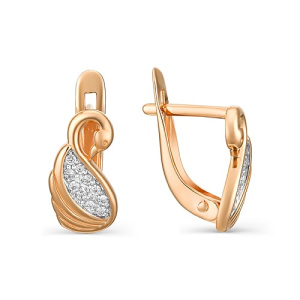 Золотые детские серьги с фианитами Лебеди KIDS Veronika С132-1080