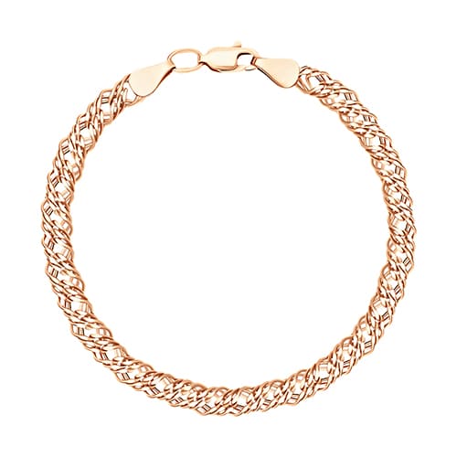 Золотой браслет тройной ромб пустотелый Petersburg Jewerly 421-01-0070-30204