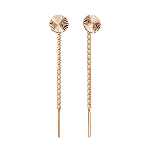 Золотые серьги цепочки продевки Круги Красносельский Ювелир АС309-1099