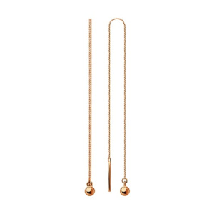Золотые серьги цепочки продевки длинные Diamant 51-123-00661-1